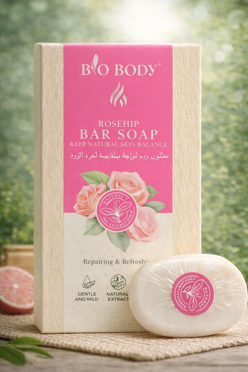 bio-body BIO BODY Rosehip Bar Soap – Repairing & Refreshing Care for All Skin Types 100 gm - Image 1